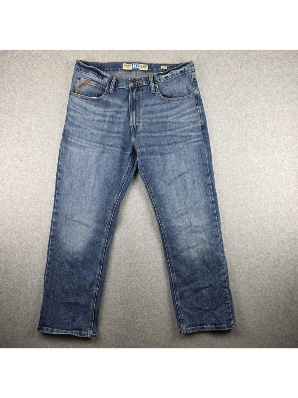 Ariat M2 Jeans Mens 34x30 Relaxed Boot Cut Light Wash Stretch Western Denim